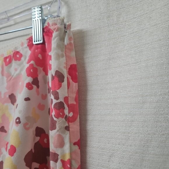 Kenneth Cole Women’s Size 12 A-Line Midi Skirt Pink Floral Cotton Fairy Barbie - Picture 6 of 8